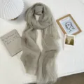 Foulard léger en tulle transparent gris neutre, élégant châle de protection solaire. - 220*85cm / Gris clair