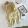 Korean style soft crinkled long sheer gauze scarf narrow neckerchief female fashion accessory - Yellow