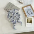 Pastoral blue floral beaded scarf for women, elegant summer neck kerchief and hair tie. - 40*10cm / 01#-Cherry