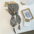 Chique bloemige lint-sjaal met kralen, veelzijdig zomerse nekaccessoire voor dames. - 140*12.5cm / Zwart Bloemen