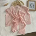 Été mince soie de glace tricoté petit châle femmes vêtements d'extérieur jupe climatisé - Hauts / Taille unique / Rose