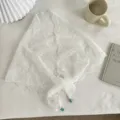 Witte kanten driehoekige sjaal taille ketting gelaagde rok gordijn kleding accessoire - 120*42cm / Wit