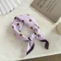Élégant foulard à pois violet clair, foulard style rétro vintage pour femmes chic. - 55*55CM / Violet