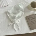 Lichtgroene kanten driehoekige hoofddoek en stijlvolle vintage haaraccessoire voor dames. - Eén maat / Groen