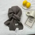 Écharpe d'hiver en tricot marron pour femme, tour de cou chaud et épais, style décontracté. - 160x20cm / Gris Moyen