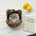 Leopardenmuster Plüsch Katzenohr Ohrenschützer Winter warm flauschig Ohrenwärmer Kälteschutz - Einheitsgröße / Leopardenprint