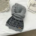 Sciarpa invernale in maglia grigia con elegante motivo intrecciato, accessorio caldo. - 160x19cm / 03#-Grigio