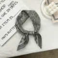 Vintage grey paisley cotton linen small square scarf, retro decorative neckerchief. - 56*56cm / Grey Green