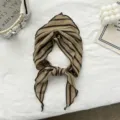 Retro striped cotton triangular scarf hair band versatile cute headwear daily outfit accessory - Ginger Stripe