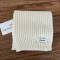 Solid color knitted scarf women winter warm short scarf soft wool neck warmer detail shot - Apricot
