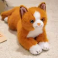 Bonito gato de peluche naranja y blanco tumbado juguete de peluche para niños muñeca - Naranja
