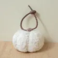 Portachiavi in peluche a zucca bianca soffice, simpatico ciondolo per borsa da donna. - Portachiavi 10cm / Bianco