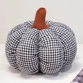 Coussin En Peluche De Citrouille A Carreaux Style Nordique Jouet Doux Cadeau Halloween - Gris