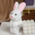 Cute white rabbit plush slap bracelet, soft furry wristband toy for kids and toddlers. - Rabbit