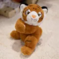 Bonito brazalete de felpa con tigre, suave peluche animal para regalos de cumpleaños infantiles. - Regla Individual - Tigre Marrón