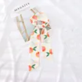 Bufanda de cinta de gasa con estampado de frutas, diadema y pañuelo elegante para mujer. - 95cm*6cm / Naranja Cortada