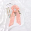Foulard ruban en tissu à fleurs roses pour femmes, bandeau élégant, écharpe et accessoire de sac. - 95cm*6cm / Petite Fleur Linéaire