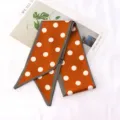 Elegante foulard twilly a pois arancione per capelli da donna e decorazione di borsa a mano. - 96cmx9cm / Pois Rosso
