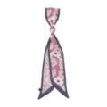 Foulard long en soie à motif floral ruban twilly pour cheveux sac accessoire mode - 140cmx9cm / Fleur Vintage Rose