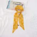 Κίτρινο σιφόν paisley twilly μαντήλι κορδέλα μαλλιών ευέλικτο αξεσουάρ τσάντας κομψό - Σχέδιο Κίτρινο