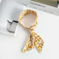 Bandeau imprimé en coton lin foulard de cou polyvalent pour femmes accessoire de mode. - Imprimé Floral Jaune (Style 3)