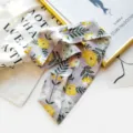 Foulard ruban en coton et lin floral polyvalent longue écharpe décoration femme chic - Style 25 / 90x5cm