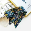 Chic foulard twilly imprimé léopard zèbre pour femmes, accessoire élégant de sac ou bandeau. - Style 27 / 90x5cm