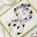 Foulard en soie bandeau cheveux motif coeur noir et blanc style français chic mode - Coeur Blanc