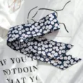 Foulard ruban floral long pour femme, bandeau de cheveux polyvalent et déco de sac en coton. - Style 18 / 90x5cm
