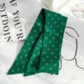 Foulard skinny à pois vert pour femmes, élégant ruban de cou pour sacs et accessoires de poignet. - Style 16 / 90x5cm