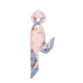 Foulard twilly en soie avec imprime de visage abstrait, elegante cravate et accessorio sac. - 140CM*6CM / KK-21-09