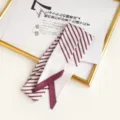 Korean style narrow striped silk scarf stylish ribbon neckerchief for women bag handle - 90cm*5cm / Small Ribbon 05-08