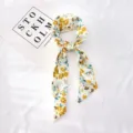 Foulard etroite a fleurs pour femme ruban de cheveux imprime floral bandeau long - Floral 19-12