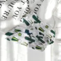 Foulard long imprimé cactus ruban pour femmes bandeau élégant et accessoire de sac - Cactus Vert En Pot (Style 13) / 90x5cm