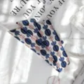 Soie étroite en coton lin imprimé floral ruban de sac foulard polyvalent accessoire de mode - Floral Botanique Bleu Rose (Style 15) / 90x5cm