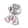 Foulard skinny en soie motif equestre elegant pour sac a main ruban et tour de cou femme. - Blanc Bordeaux