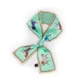 Foulard twilly en soie vert menthe élégant avec motif de cheval fin et chic pour femmes - Vert Clair Beige Cheval