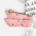 Écharpe fine en coton et lin rose avec joli imprimé d'oiseaux, foulard polyvalent pour femmes. - Style 6 / 90x5cm