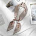 Élégant foulard en soie étroit ruban twilly pour femme, foulard élégant ruban pour cheveux. - 125x7cm / Cercle-Café