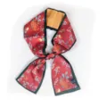 Foulard skinny en soie rouge à fleurs ruban twilly pour sacs femmes poignée bandeau cou - Fleur Rouge
