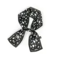 Foulard skinny à pois noir et blanc, cravate de cou polyvalente ou ruban de sac pour femmes. - Noir à pois blancs