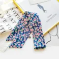 Foulard twilly imprimé floral bleu élégant petit foulard étroit pour décoration de sac - Style 21 / 90x5cm
