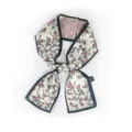 Foulard Twilly Fleurs Ruban pour Sac à Main Femme Long Étroit Sensation Soie Cou Foulard - Jaune Clair Floral