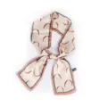 Foulard en soie fin et élégant avec imprimé fer à cheval, beige avec une jolie bordure rose. - Beige C
