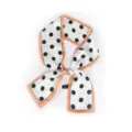 Foulard skinny à pois, bordure orange, ruban élégant pour poignée de sac et cou de femmes. - Bordure Jaune Clair Polka Dot