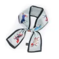 Elegante fine echarpe en soie avec imprime cheval classique, accessoire twilly ideal pour sacs a main. - Bleu Clair Noir