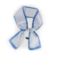 Foulard twilly rayé bleu et blanc pour femmes, élégant foulard de cou et ruban de sac. - Rayures Bleues