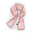 Foulard en soie étroit à rayures roses pour femmes, long ruban polyvalent pour sacs. - Rayures verticales roses