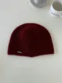 Dunkelrote Strickmütze für Damen, Herbst Winter warme einfarbige Wollmütze Beanie. - 27*22cm / Dunkelrot
