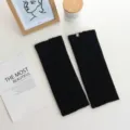 Zwarte gebreide beenwarmers gezellige winter wol sokken minimalistische mode accessoires - 27*10cm / Zwart